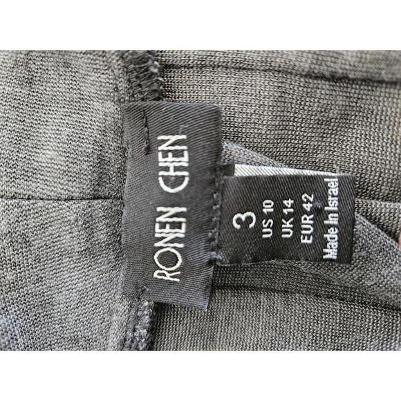 Ronen Chen Size 3 US 10 Grey & black open front cardigan - Picture 4 of 5